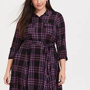 NWT Torrid Size 1 Purple Flannel Dress